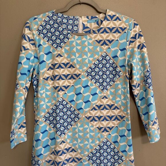 J.Mclaughlin Sophia 3/4 Sleeve Abstract Print Sheath Dress size small - Picture 3 of 6